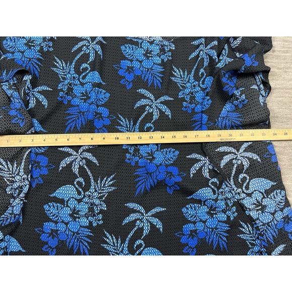 Quacker Factory Top Womens 1X Blue Floral Tropical Poncho Casual - Picture 4 of 11